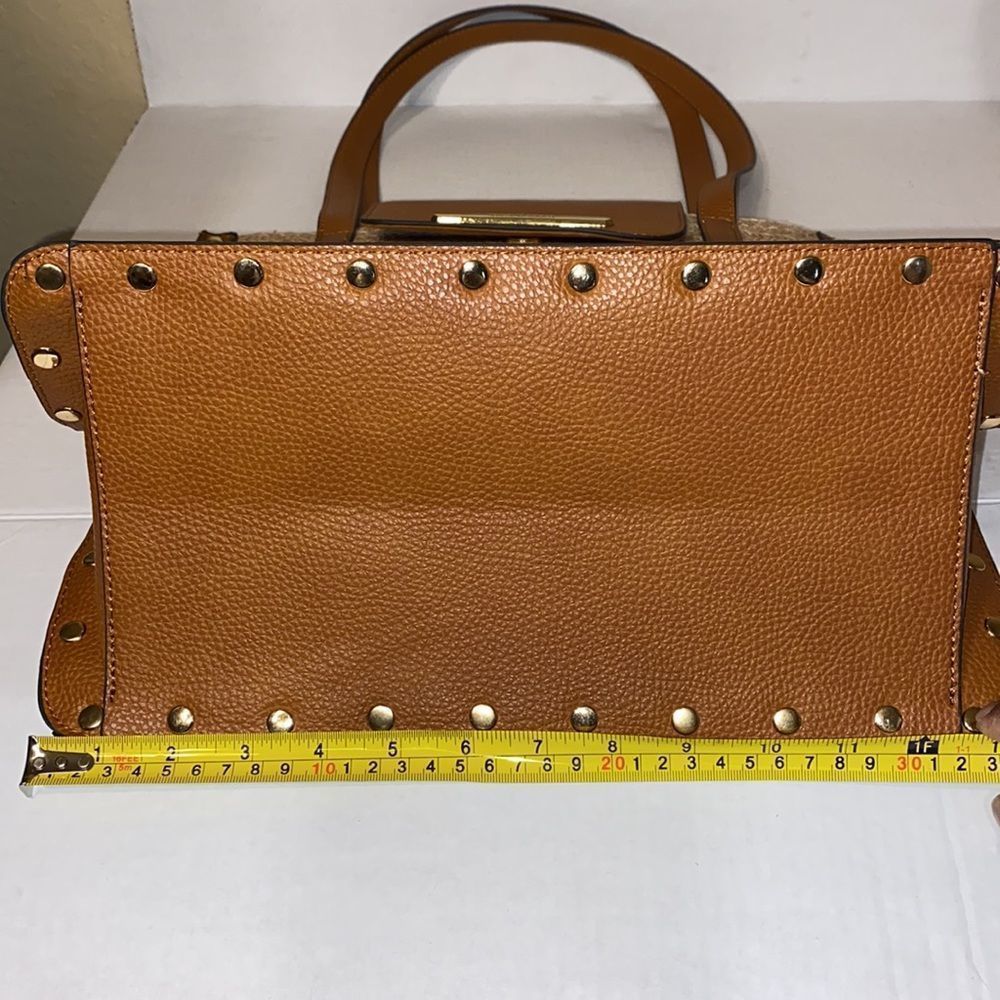 STEVE MADDEN STRAW WOVEN BROWN TOTE - Picture 12 of 15